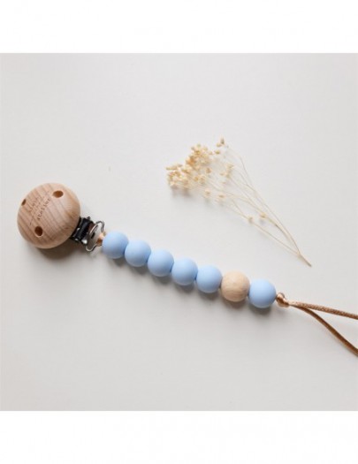 KLEIN ATELIER FOPSPEENKETTING NEW BORN MET KRAAL SOFT BLUE