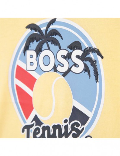 BOSS T-SHIRT 'BOSS TENNIS CLUB' GEEL