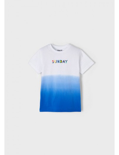 MAYORAL T-SHIRT WIT/ BLAUW SUNDAY