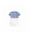 RALPH LAUREN SET 2-DELIG HEMD GESTREEPT BLAUW+ SHORT WIT