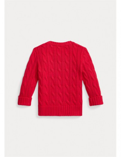 RALPH LAUREN KABEL TRUI ROOD