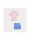 RALPH LAUREN ROZE POLO MET BLAUW SHORTJE