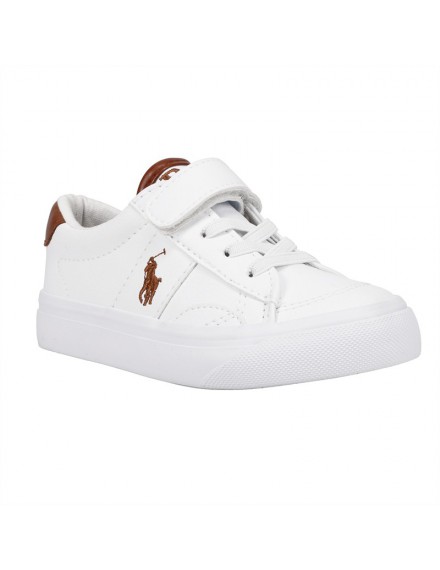 RALPH LAUREN POLO SNEAKERS WHITE CAMEL