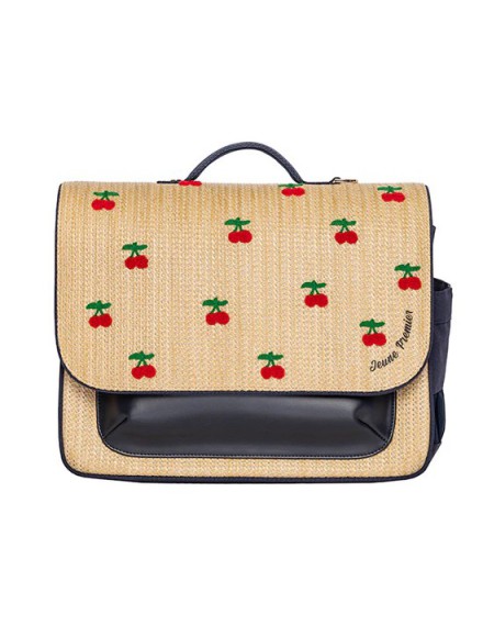 JEUNE PREMIER IT BAG MIDI RAFFIA CHERRY