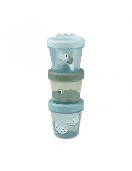 DONE BY DEER BABY FOOD CONTAINER 3-PACK CROCO GREEN