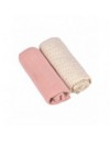 LASSIG SWADDLE & BURP BLANKET ROSE 60X60CM 2 STUKS