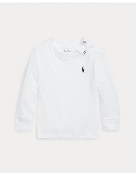 RALPH LAUREN T-SHIRT MET LANGE MOUWEN WIT