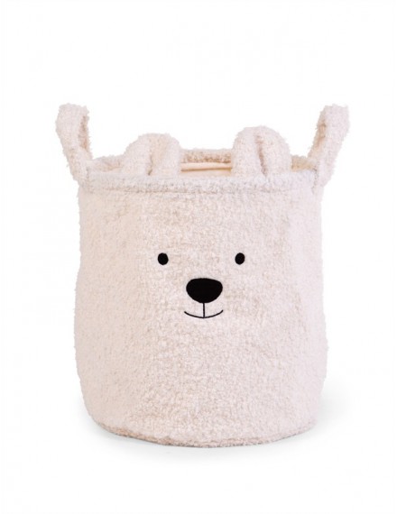 CHILDHOME TEDDY OPBERGMANDJE 30X30X30 CM ECRU