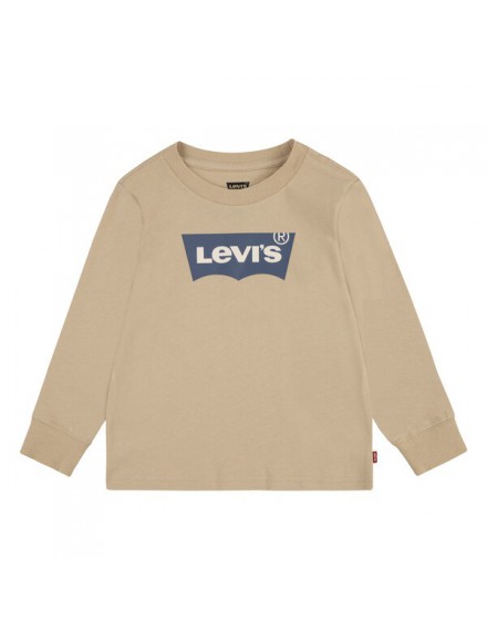 LEVI'S T-SHIRT MET LANGE MOUWEN BEIGE