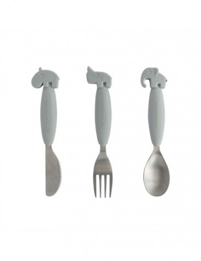 DONE BY DEER EASY GRIP CUTLERY SET DEER FRIENDS GREY