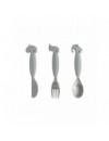 DONE BY DEER EASY GRIP CUTLERY SET DEER FRIENDS GREY