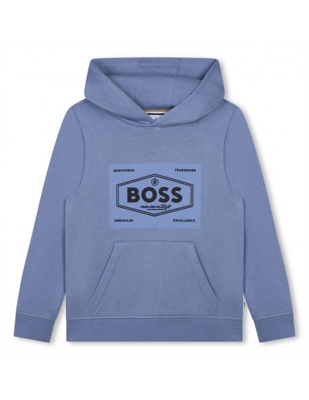 BOSS SWEATER MET KAP BLAUW