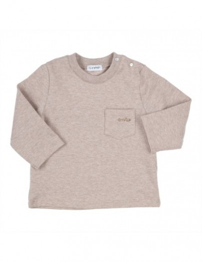 GYMP T-SHIRT MET BORSTZAKJE BEIGE