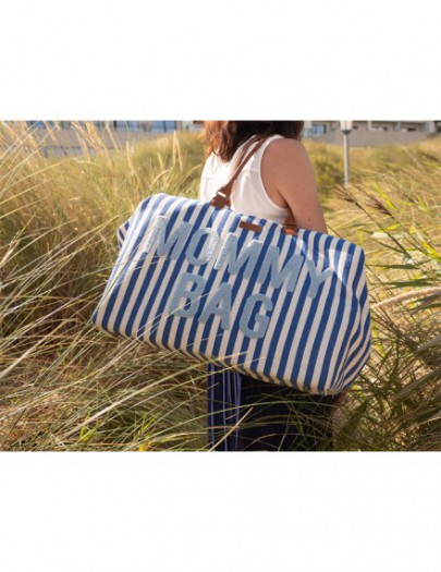 CHILDHOME MOMMY BAG STRIPES - ELECTRIC BLUE
