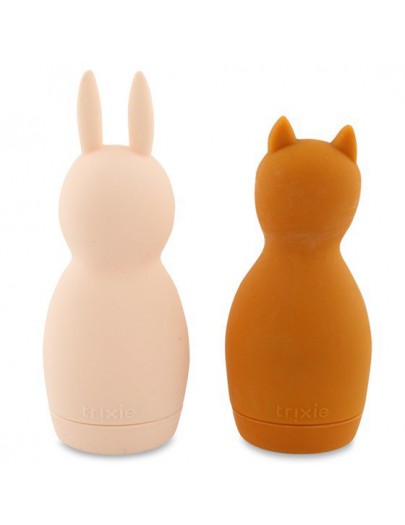 TRIXIE BATH TOY SQUEEZY ANIMALS - MRS RABBIT & MR FOX