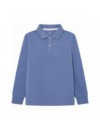 HACKETT LONGSLEEVE LOGO POLO BLAUW