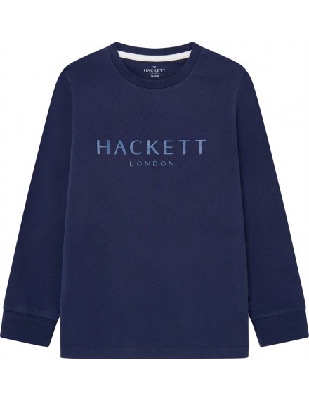 HACKETT LONGSLEEVE LOGO TEE BLAUW