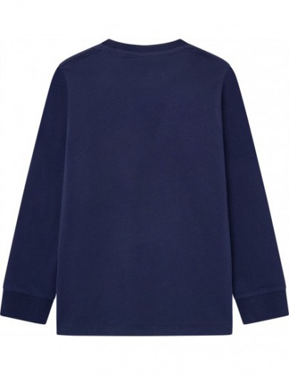 HACKETT LONGSLEEVE LOGO TEE BLAUW