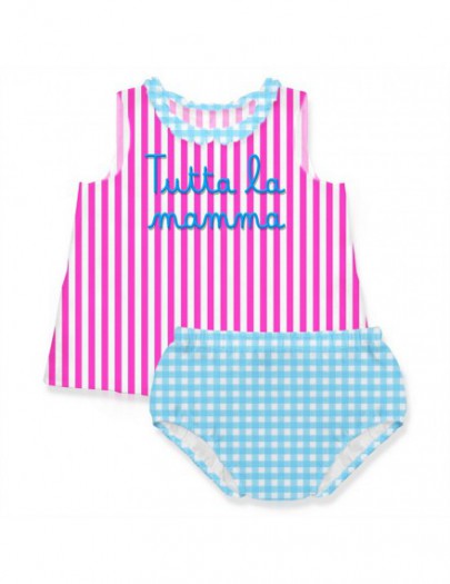 SAINT BARTH ZWEM SET ABBIE ROZE/BLAUW