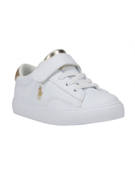 RALPH LAUREN POLO SNEAKERS WHITE GOLDGLITTER