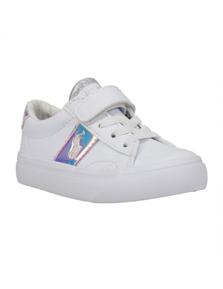 RALPH LAUREN POLO SNEAKERS WHITE SILVER