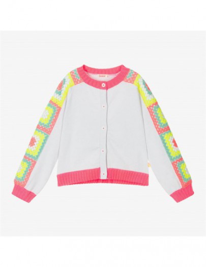 BILLIEBLUSH CARDIGAN WIT MET FLUO