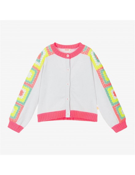 BILLIEBLUSH CARDIGAN WIT MET FLUO