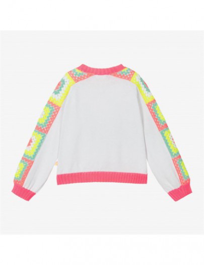 BILLIEBLUSH CARDIGAN WIT MET FLUO