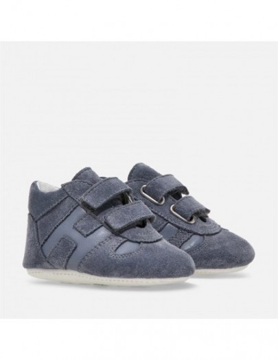 HOGAN PARKSCHOENTJE OLYMPIA VELCRO BLAUW