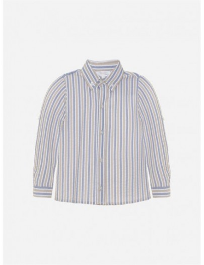 PATACHOU HEMD BLUE/BEIGE STRIPES