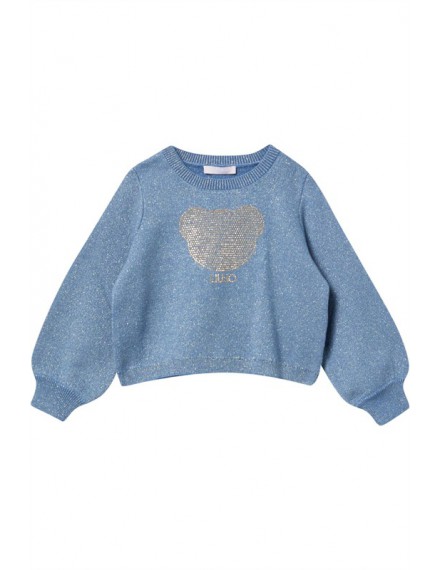 LIU JO SWEATER BLAUW MET BEERTJE