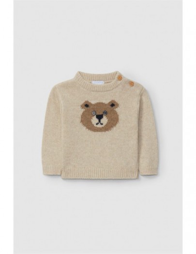 LARANJINHA PULL TRICOT BEAR BEIGE