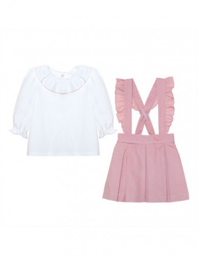 PATACHOU SETJE T-SHIRT LM + KLEEDJE PALE PINK