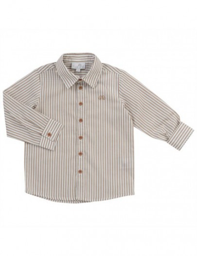 NATINI SHIRT PIERROT STRIPES OFFWHITE-BEIGE