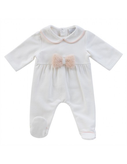 NATINI BABYGROW BOW OFFWHITE-PINK