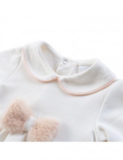 NATINI BABYGROW BOW OFFWHITE-PINK