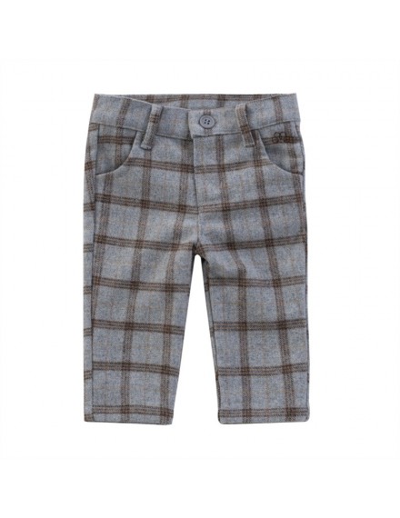 NATINI PANTS SQUARE GREY-BROWN