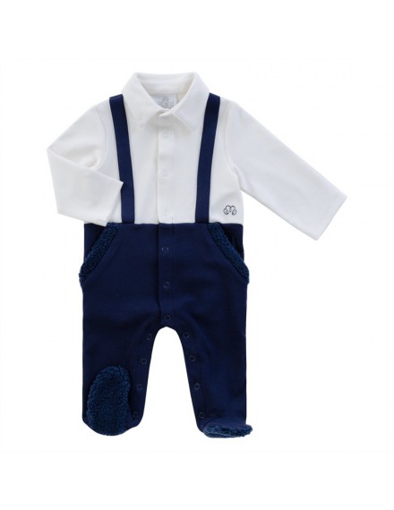 NATINI BABYGROW TEDDY OFFWHITE-BLUE