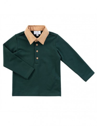 NATINI POLO LUCAS GREEN-BEIGE