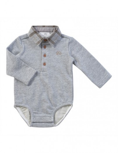 NATINI POLO BODY VICHY GREY-BROWN