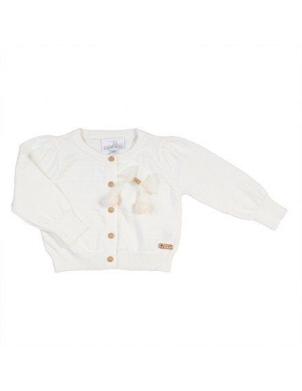 NATINI CARDIGAN BOW OFFWHITE