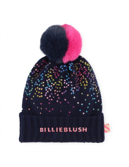 BILLIEBLUSH MUTS POMPON MARINEBLAUW