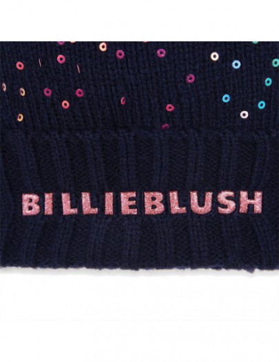 BILLIEBLUSH MUTS POMPON MARINEBLAUW