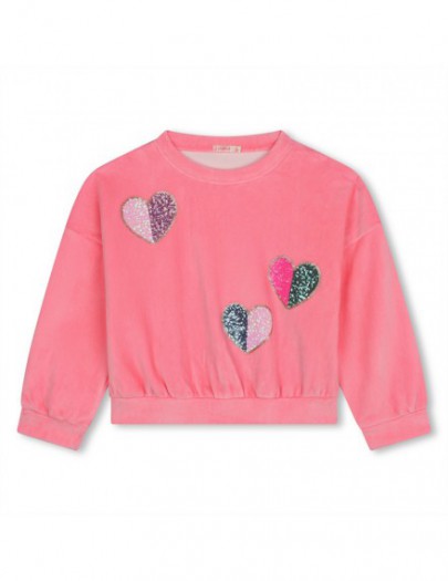 BILLIEBLUSH SWEATER VELOUR FLUO ROZE