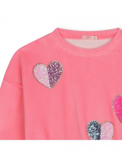 BILLIEBLUSH SWEATER VELOUR FLUO ROZE