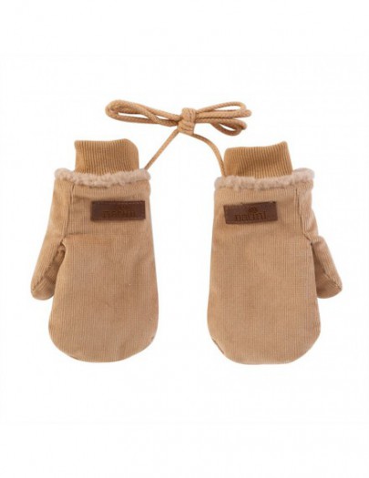 NATINI MITTENS RIB DARK BEIGE