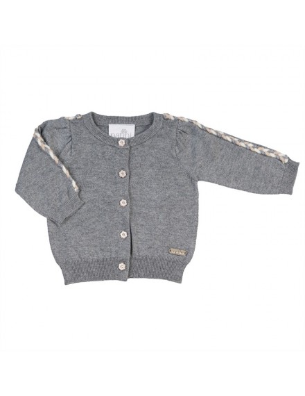 NATINI CARDIGAN RIBBON GREY