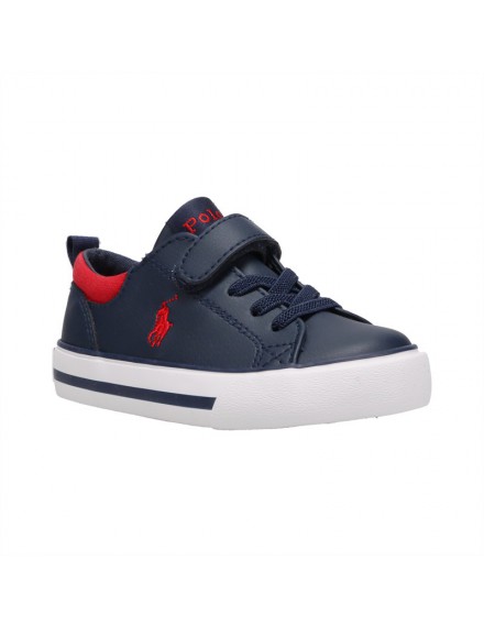 RALPH LAUREN SNEAKERS T-NAVY TUMBLED/RED