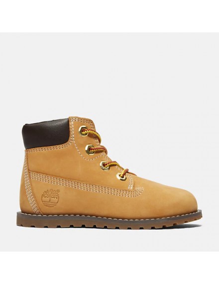 TIMBERLAND POKEY PINE FLUFFY-COLLAR ZIP BOOT VOOR PEUTERS EN KLEUTERS IN GEEL