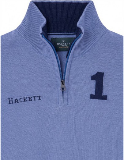 HACKETT ZIPPER CHAMBRAY BLUE